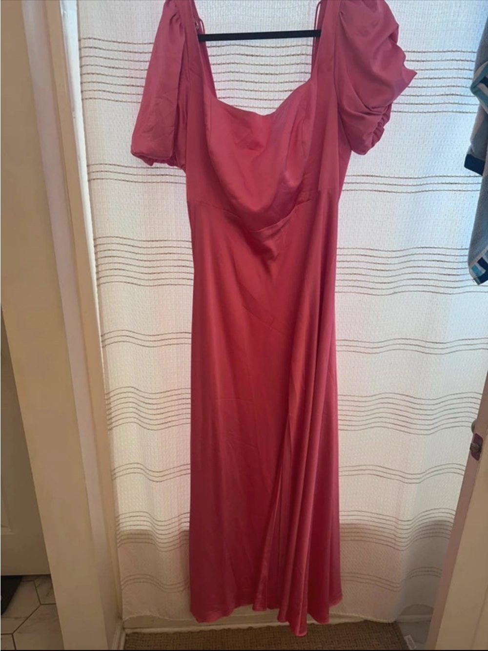 Birdy Grey Rose-Pink Puff Sleeve Maxi Dress